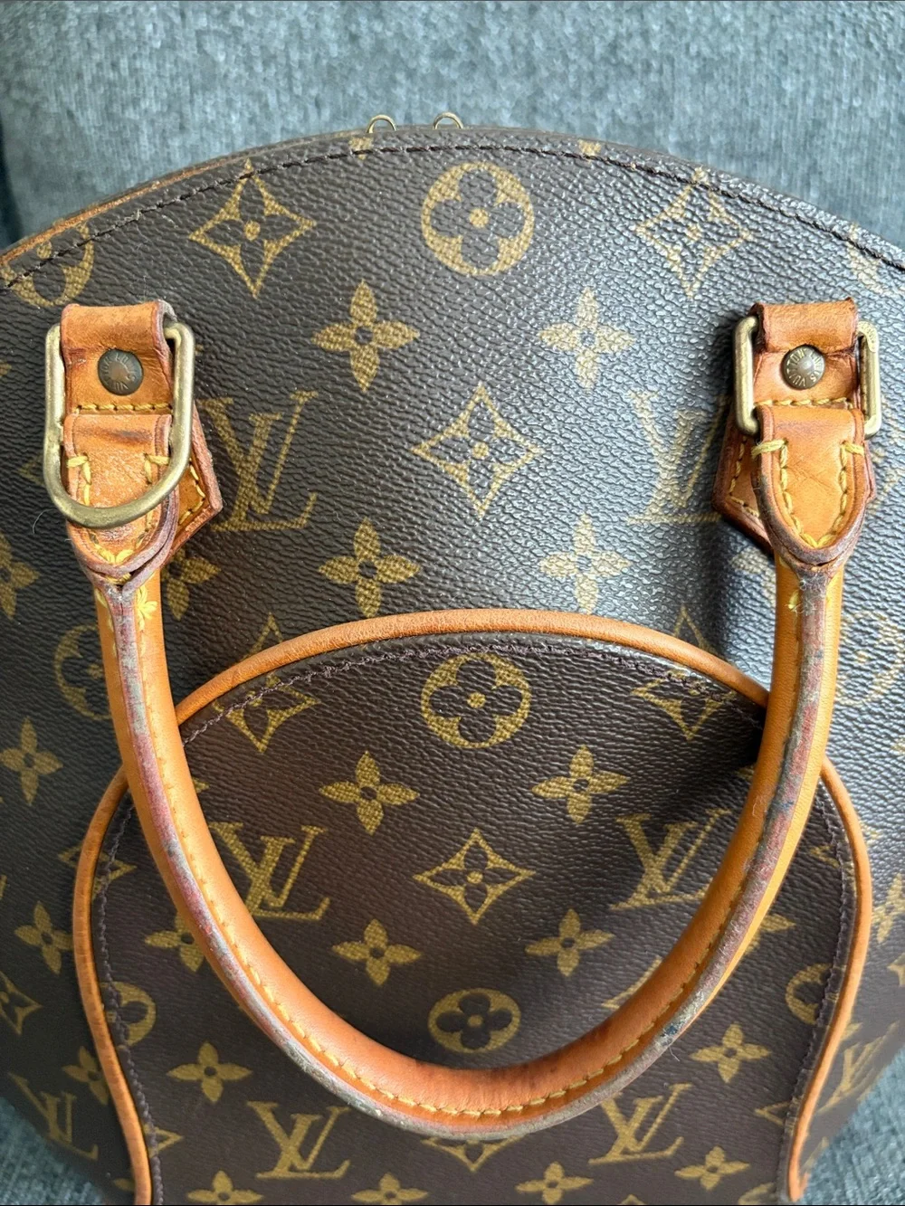 Louis Vuitton Monogram Ellipse MM Brown/Tan Top-Handle Satchel - Picture 5 of 12
